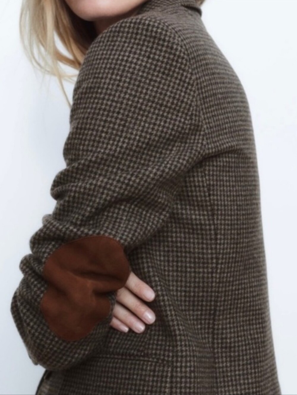 ZARA Wool Blend  Blazer Brown Size L - Picture 8 of 16